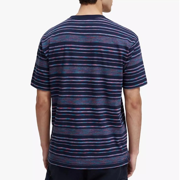 Scotch & Soda Structured Stripe Tee, Size M New w/Tag - Picture 3 of 10